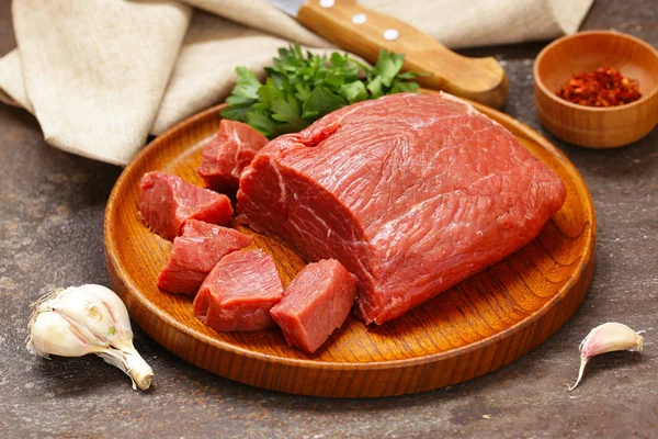 Ingredientes alimentares - carne, legumes e especiarias — Fotografia de Stock