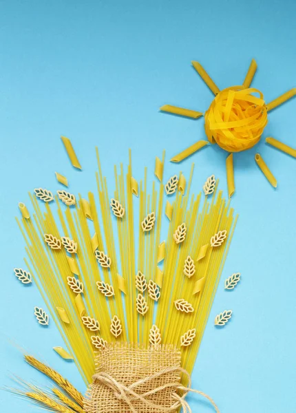 Stilleben från en annan pasta, naturlig ekologisk produkt — Stockfoto