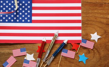 Arka plan Amerika - 4 Temmuz Kutlamaları sembolleri ile Bağımsızlık günü