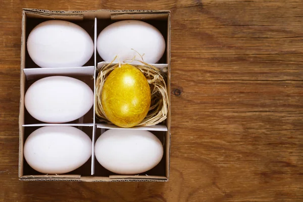 Koncepcja żywność ekologiczna bio jaja naturalne — Zdjęcie stockowe