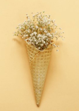 Gözleme boynuz bahar çiçekleri, vanilya tarzı ile