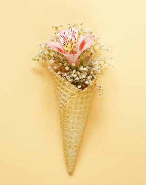 Gözleme boynuz bahar çiçekleri, vanilya tarzı ile