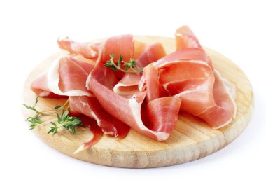  Parma ham ahşap tahta üzerinde füme