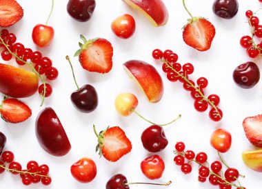 Farklı meyve ve çilek, sağlıklı gıda