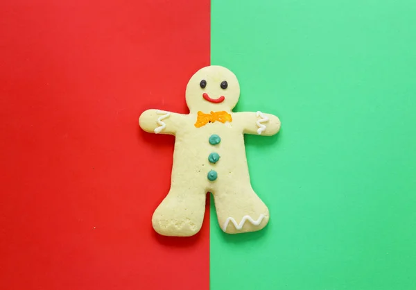 Perník vánoční dovolená symbol na vícebarevné pozadí — Stock fotografie