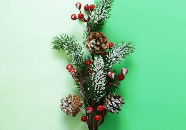 Рождественская елка с рождественскими украшениями на разноцветном фоне — стоковое фото