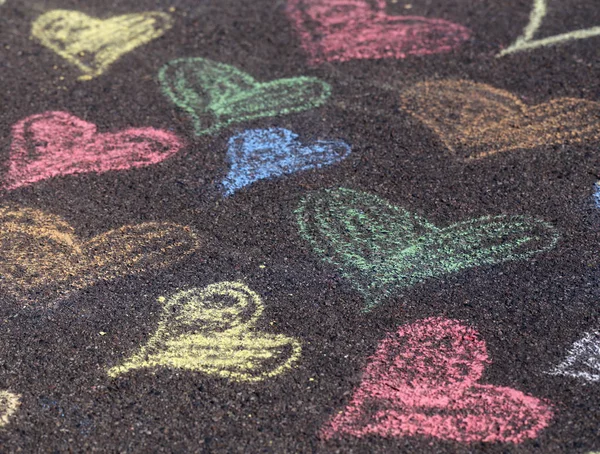 Kreidezeichnungen auf Asphalt — Stockfoto