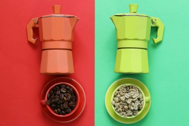 Yeşil ve siyah kahve fincan kavramı