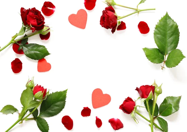 Rosas rojas presentes para las vacaciones y símbolo del amor — Foto de Stock