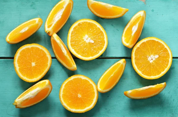 Ripe organic orange sliced into slices — Stock Photo, Image