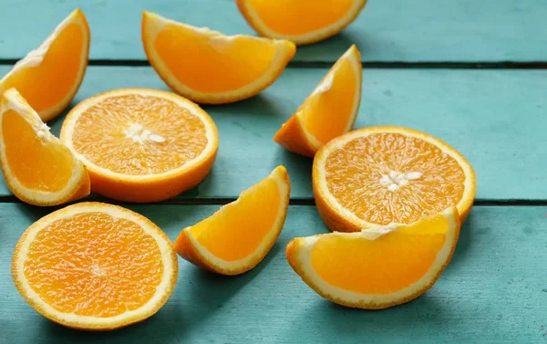 Ripe organic orange sliced into slices — Stock Photo, Image