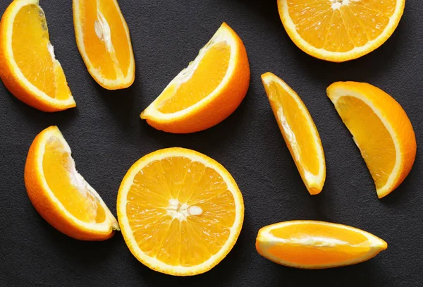 Ripe organic orange sliced into slices — Stock Photo, Image