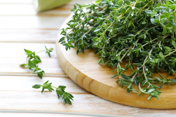 Fresh Green Fragrant Herb Thyme — Stock Photo, Image
