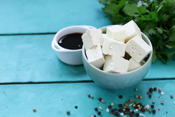 Tofu Queijo Soja Comida Vegetariana — Fotografia de Stock