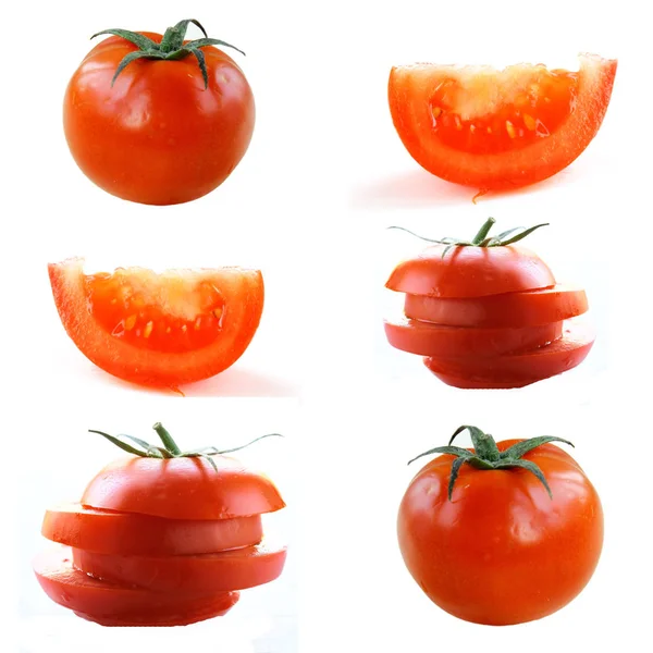 Tomates Ecológicos Maduros Collage —  Fotos de Stock