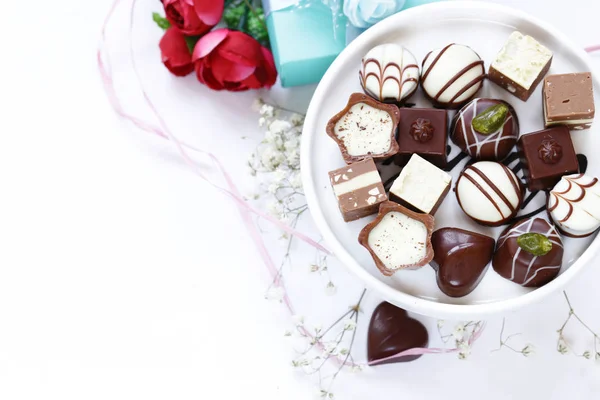 Praline Cioccolato San Valentino — Foto Stock