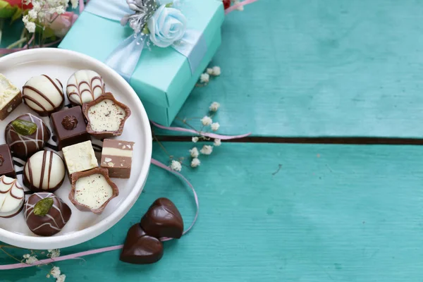 Praline Cioccolato San Valentino — Foto Stock