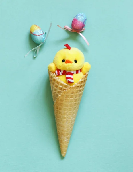 Ice Cream Waffle Horn Easter Decoration — Stock Photo, Image