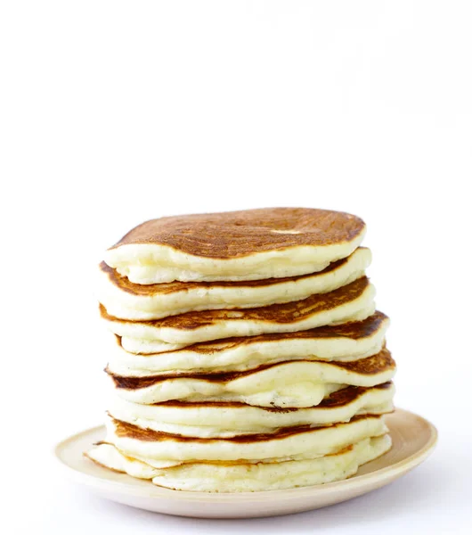 Pancake Fatti Casa Mucchio Piatto Prima Colazione — Foto Stock