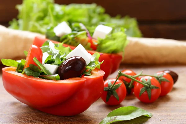 Fresh Salad Tomatoes Feta Cheese — Stock Photo, Image