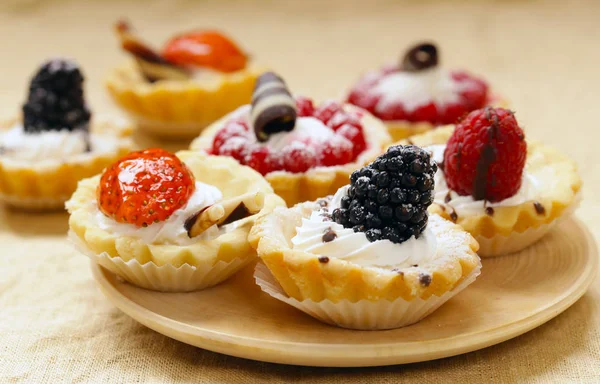 Mini Dessert Taarten Zoet Gebak Voor Vakantie — Stockfoto