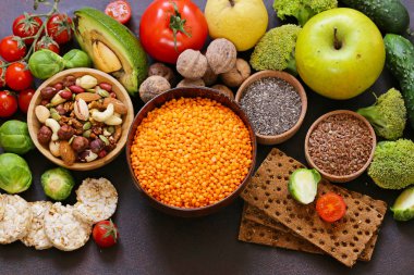 Vejetaryen Gıda ürünleri - fındık, tohumlar, sebze