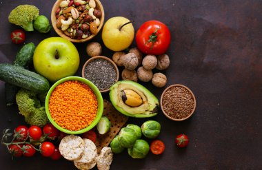 Vejetaryen Gıda ürünleri - fındık, tohumlar, sebze