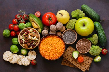 Vejetaryen Gıda ürünleri - fındık, tohumlar, sebze