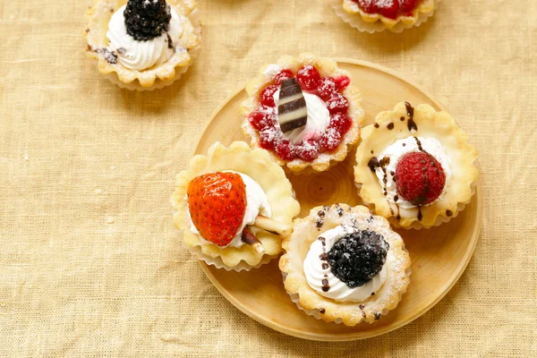 Mini Dessert Taarten Zoet Gebak Voor Vakantie — Stockfoto