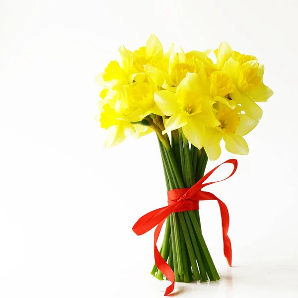 Букет Весенние Желтые Цветы Нарциссы — стоковое фото