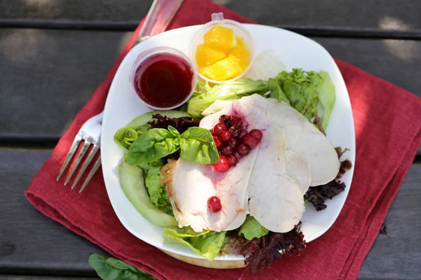 Salad Turkey Cranberry Sauce — Stock Photo, Image