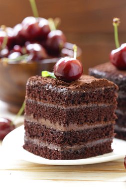 super chocolate truffle cake with fresh berries clipart