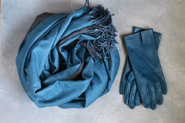 Accessoires Gants Pour Femmes Sur Fond Gris — Photo