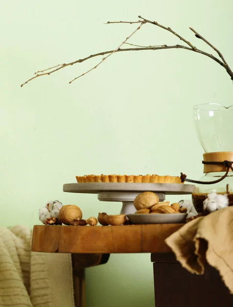 Nussige Torte Mit Mandeln Und Karamell — Stockfoto