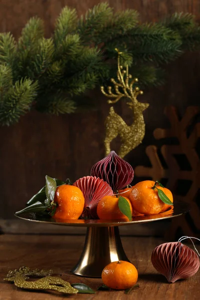 Ekologiska Naturliga Tangeriner För Förfriskningar Och Hälsosam Kost — Stockfoto