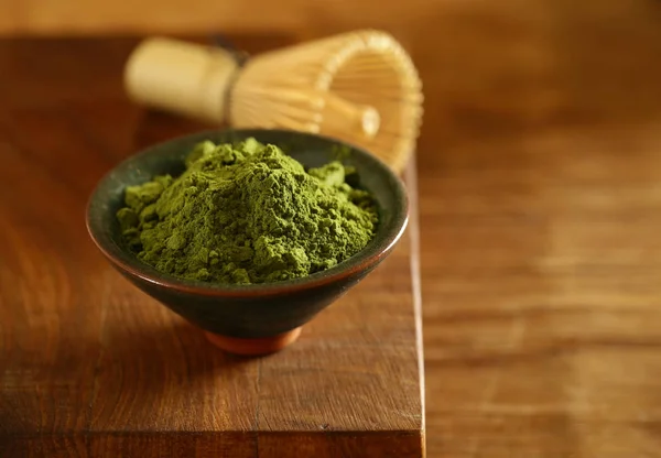 Természetes Organikus Matcha Zöld Tea Por — Stock Fotó