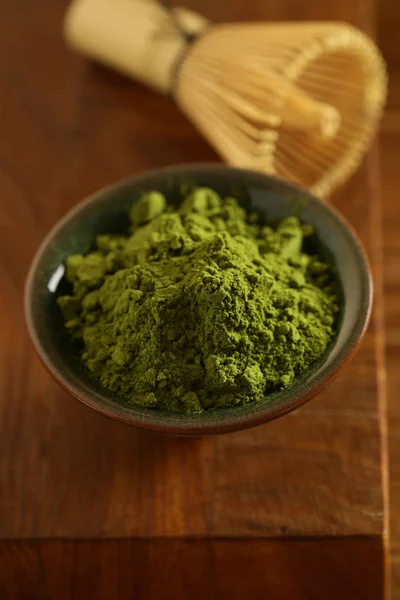 Természetes Organikus Matcha Zöld Tea Por — Stock Fotó