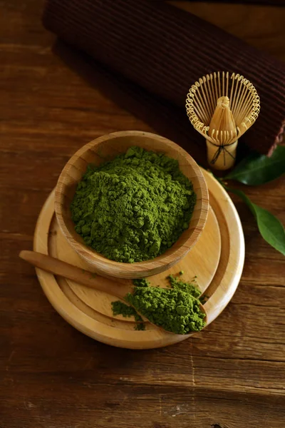 Naturalny Organiczny Matcha Zielona Herbata Proszku — Zdjęcie stockowe