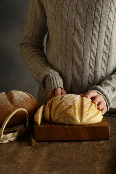 Натуральный Домашний Ржаной Хлеб Цельного Зерна — стоковое фото