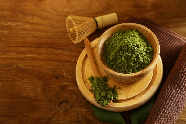 Natural Organic Matcha Green Tea Powder — Stock Photo, Image