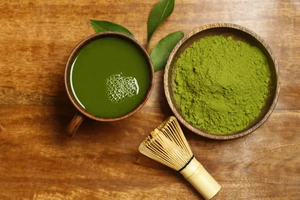 Természetes Organikus Matcha Zöld Tea Por — Stock Fotó