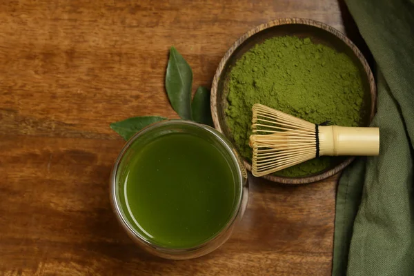 Természetes Organikus Matcha Zöld Tea Por — Stock Fotó