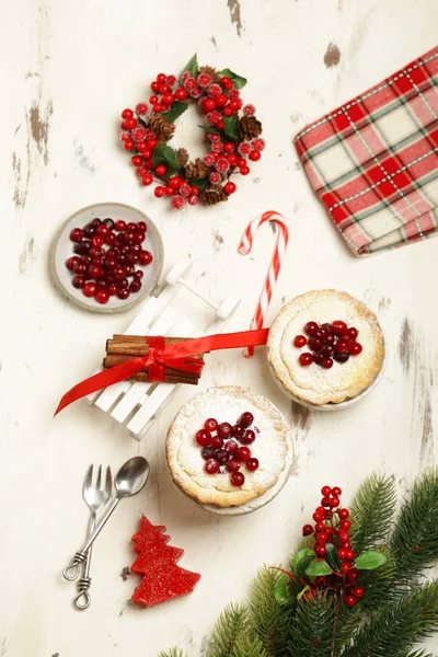 Homemade Berry Pie Cranberries Icing Sugar — Stock Photo, Image