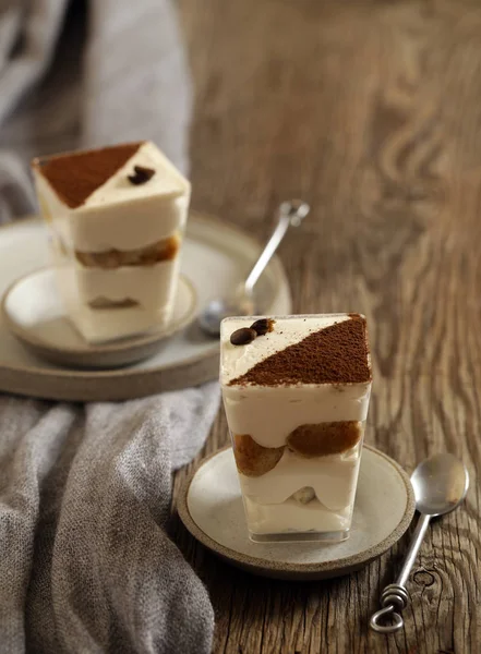 Tiramisù Dessert Italiano Una Cena Romantica — Foto Stock