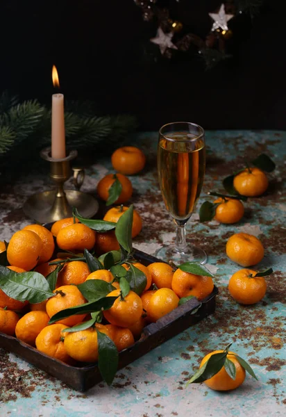 Tangerinas Naturais Orgânicas Para Refrescos Uma Dieta Saudável — Fotografia de Stock