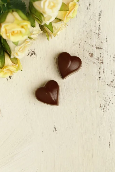 Chocolate Praline Candy Hearts Valentines Day — Stock Photo, Image