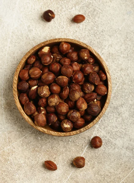 Avellanas Orgánicas Naturales Sobre Mesa — Foto de Stock