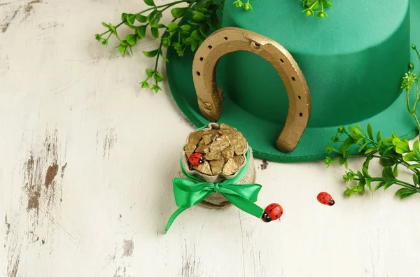 Green Hat Gold Patricks Day — Stock Photo, Image