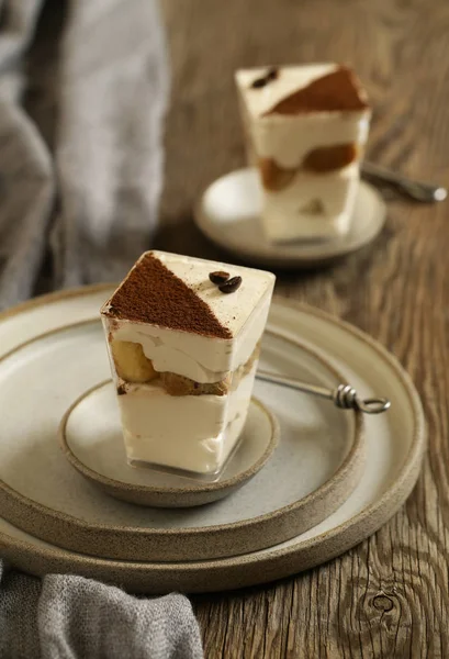 Tiramisù Dessert Italiano Una Cena Romantica — Foto Stock