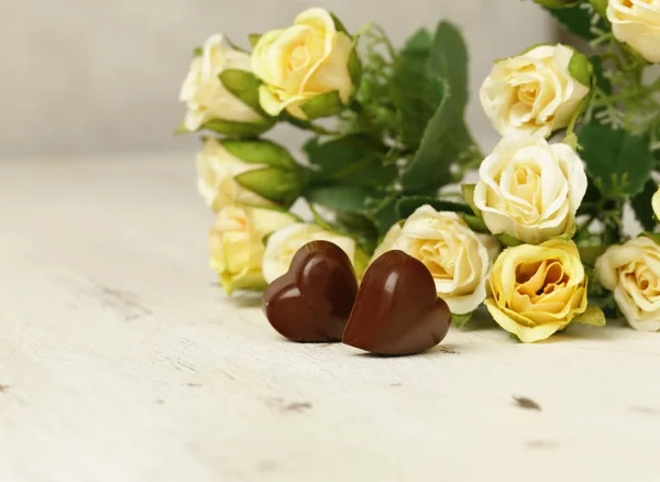 Čokoládová Pralinková Srdíčka Valentýna — Stock fotografie